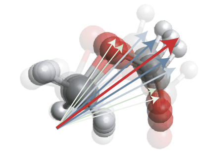 Methylformiat molekyler, der vibrerer og roterer.